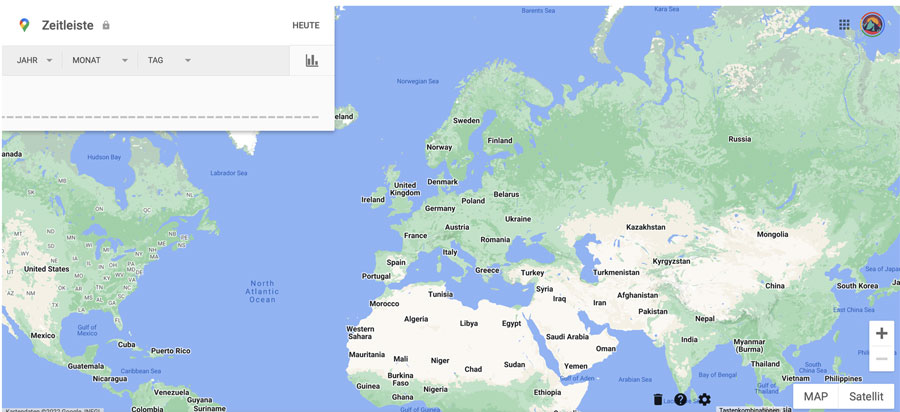 visuelle Anzeige des 30-Tage-Standortverlaufs in Google Maps