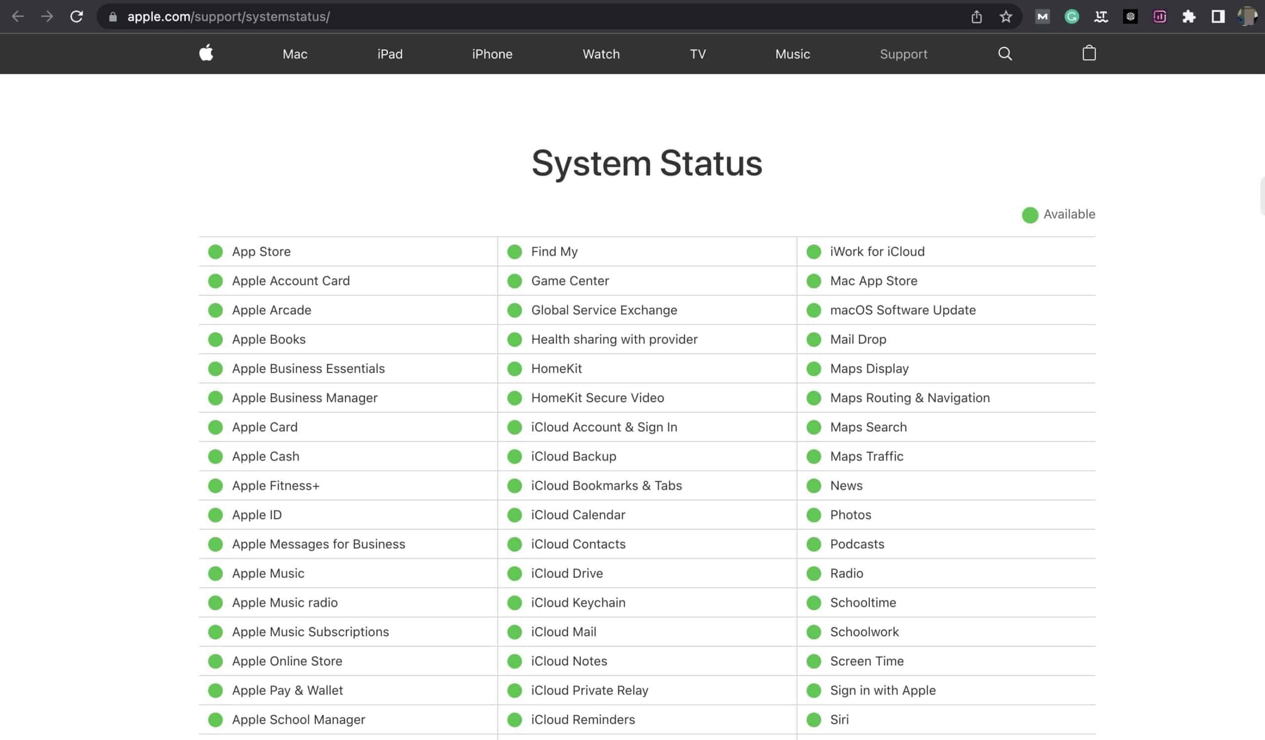 So überprüfen Sie den Systemstatus von Apple