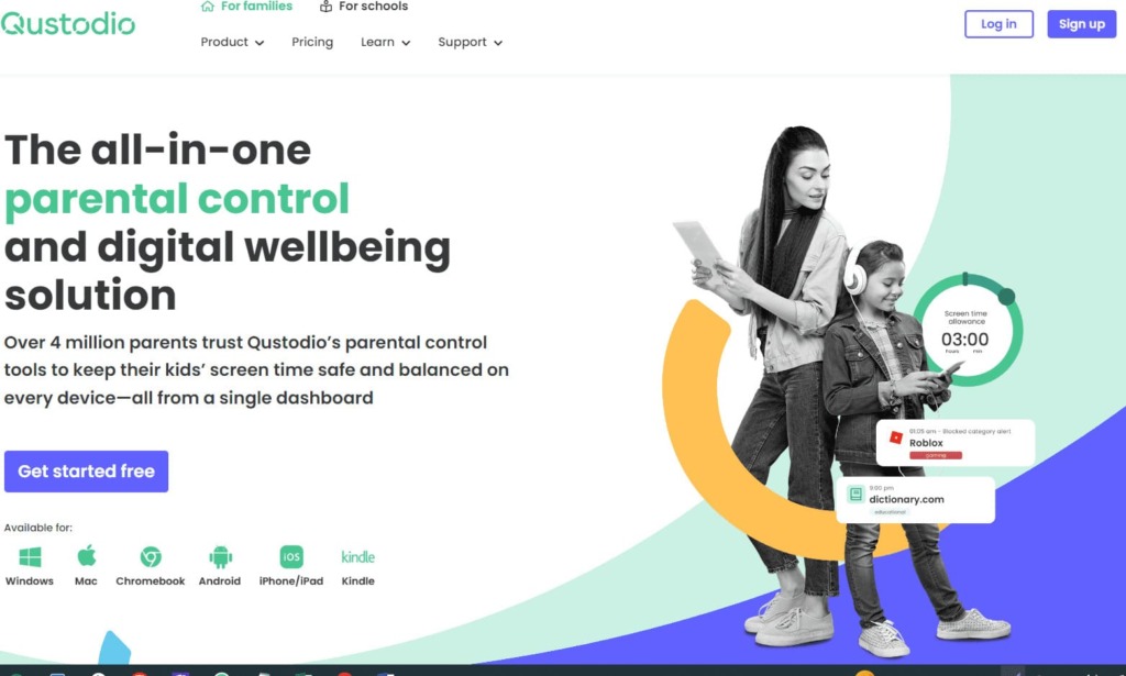 Qustodio-Startseite der beliebten iPhone-App für Kindersicherung und Überwachung