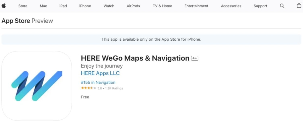Startseite HERE WeGo iPhone App