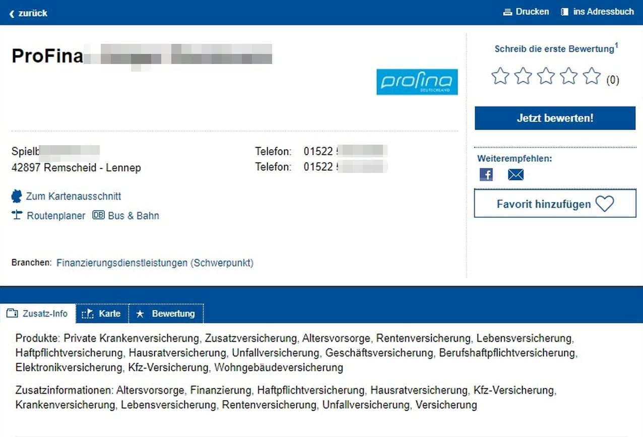 Das Örtliche liefert Informationen über Unternehmen und deren Dienstleistungen