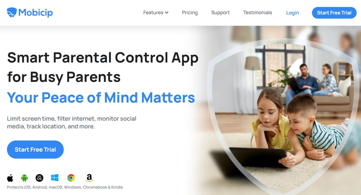 Startseite von Mobicip Parental Control