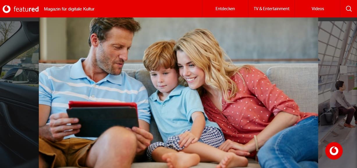 Ein Bild der Startseite des Vodafone Elternratgeber digital