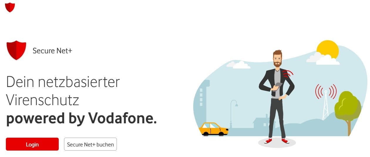 Ein Bild der Vodafone Secure Net+-Startseite