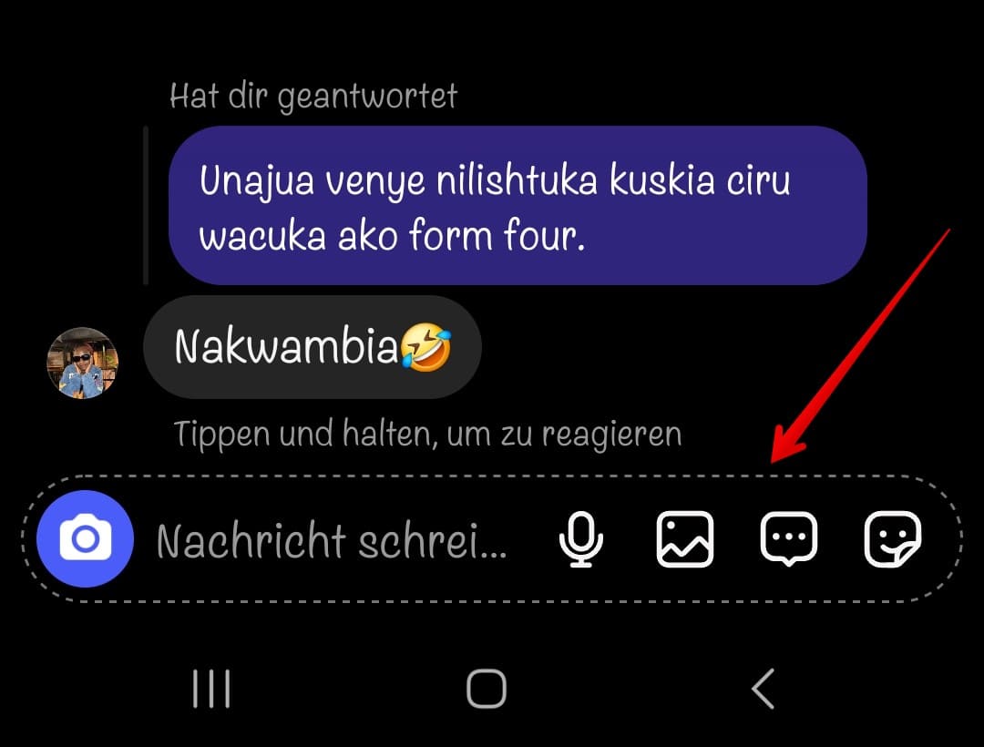 Ein Instagram-Chat im Selbstlöschmodus