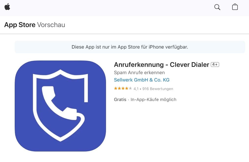 Sie können die Clever Dialer App auf Ihrem iPhone herunterladen und Spam-Anrufe blockieren.