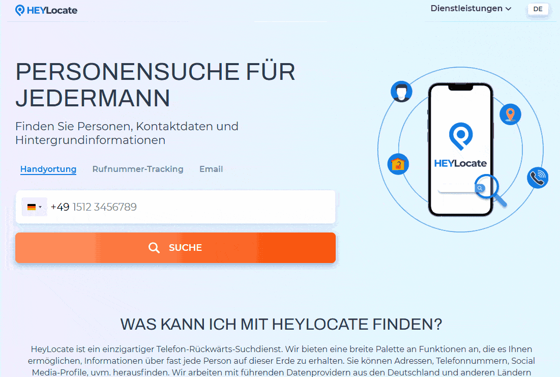 Geben Sie die Telefonnummer in das Suchfeld ein und sehen Sie sich die Ergebnisse nach Nummer an.