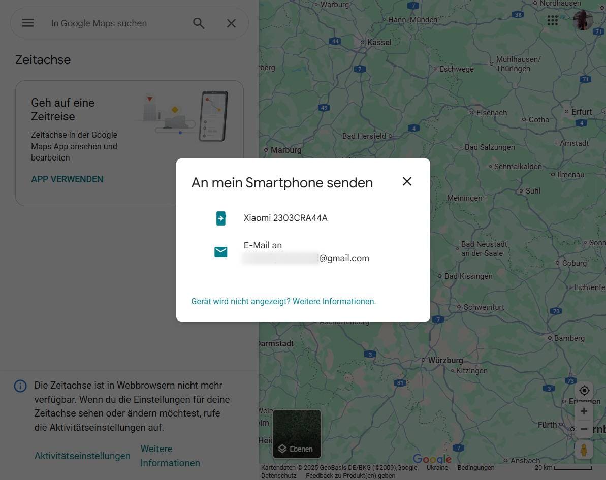 Die Timeline auf Ihrem Computer muss über die Anwendung geöffnet werden.