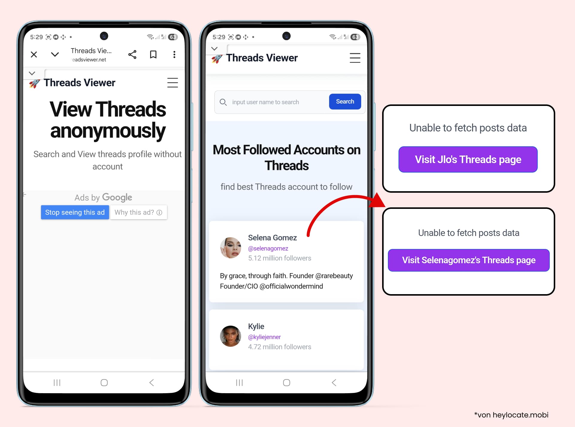 Threads Viewer zeigt begrenzte Listen öffentlicher Konten und leitet Nutzer zu Threads-Seiten weiter, wenn Beitragsdaten nicht abgerufen werden können.