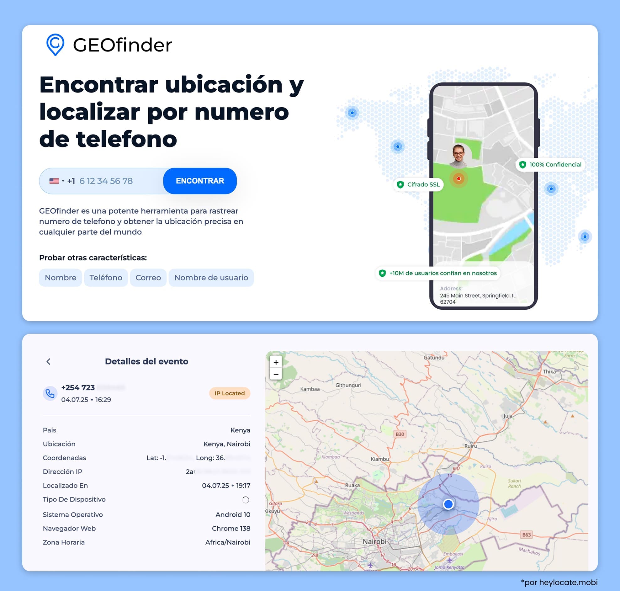 Ingreso de un número y resultados para ese número.