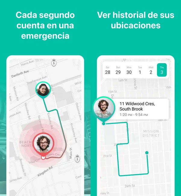 Capturas de pantalla de la aplicación móvil GeoZilla