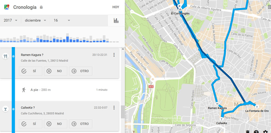 captura de pantalla pasos de como establecer periodo particalar de historial de localizacion