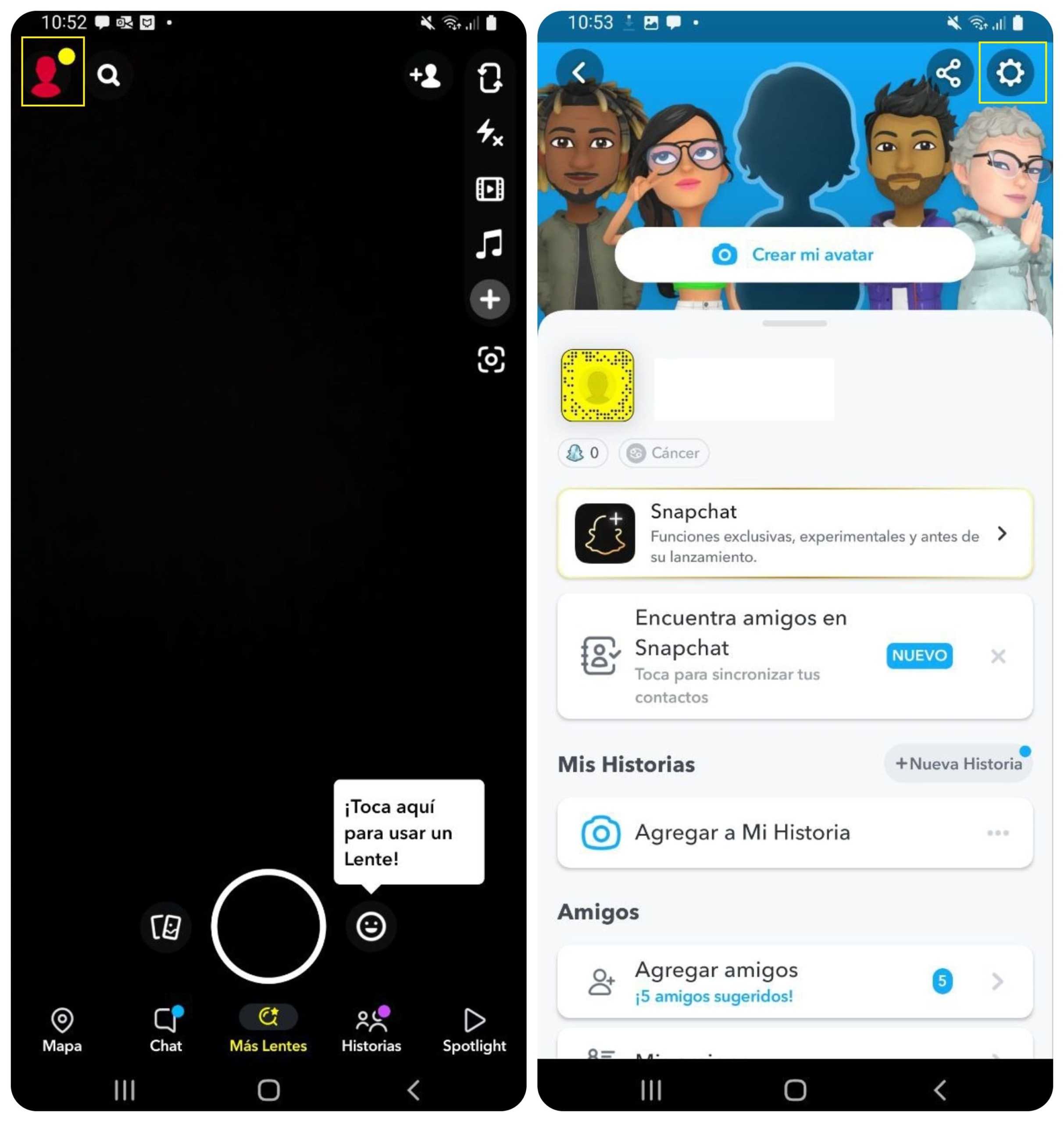capturas de pantalla de la activacion de la aplicacion para compartir su ubicacion con amigos utilizando la camara