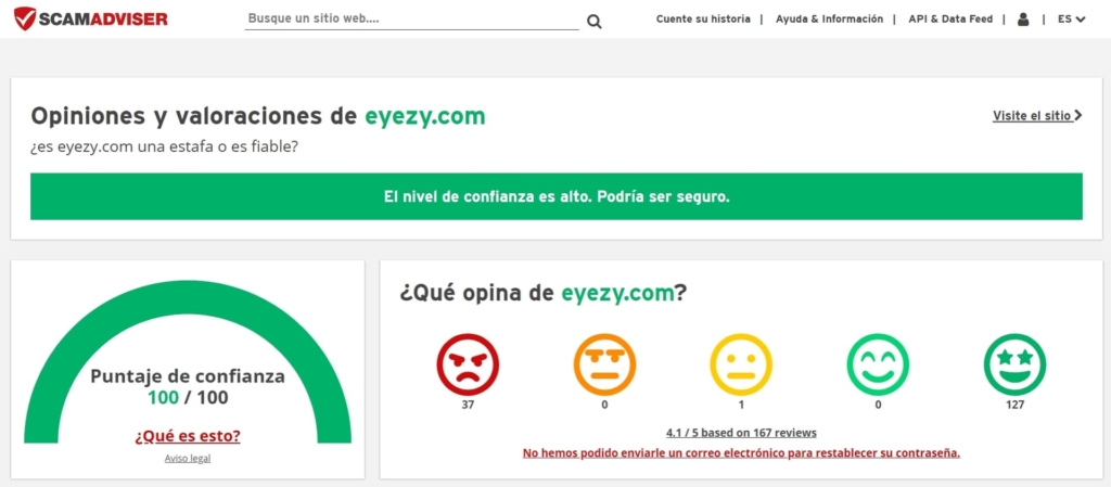 eyezy imagen legítima en scamadviser