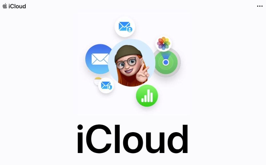 Página de inicio de iCloud en la web
