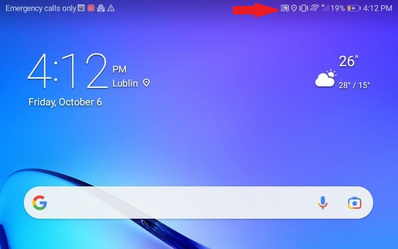Captura de pantalla de la pantalla del teléfono con iconos de aplicaciones