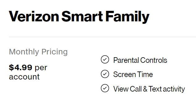 Precios de la familia Smart de Verizon