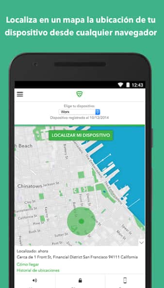 Una imagen de lo que se ve al rastrear un teléfono T-mobile mediante la aplicación Lookout Mobile Security