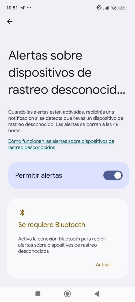 Imagen Cómo activar las alertas de rastreadores desconocidos