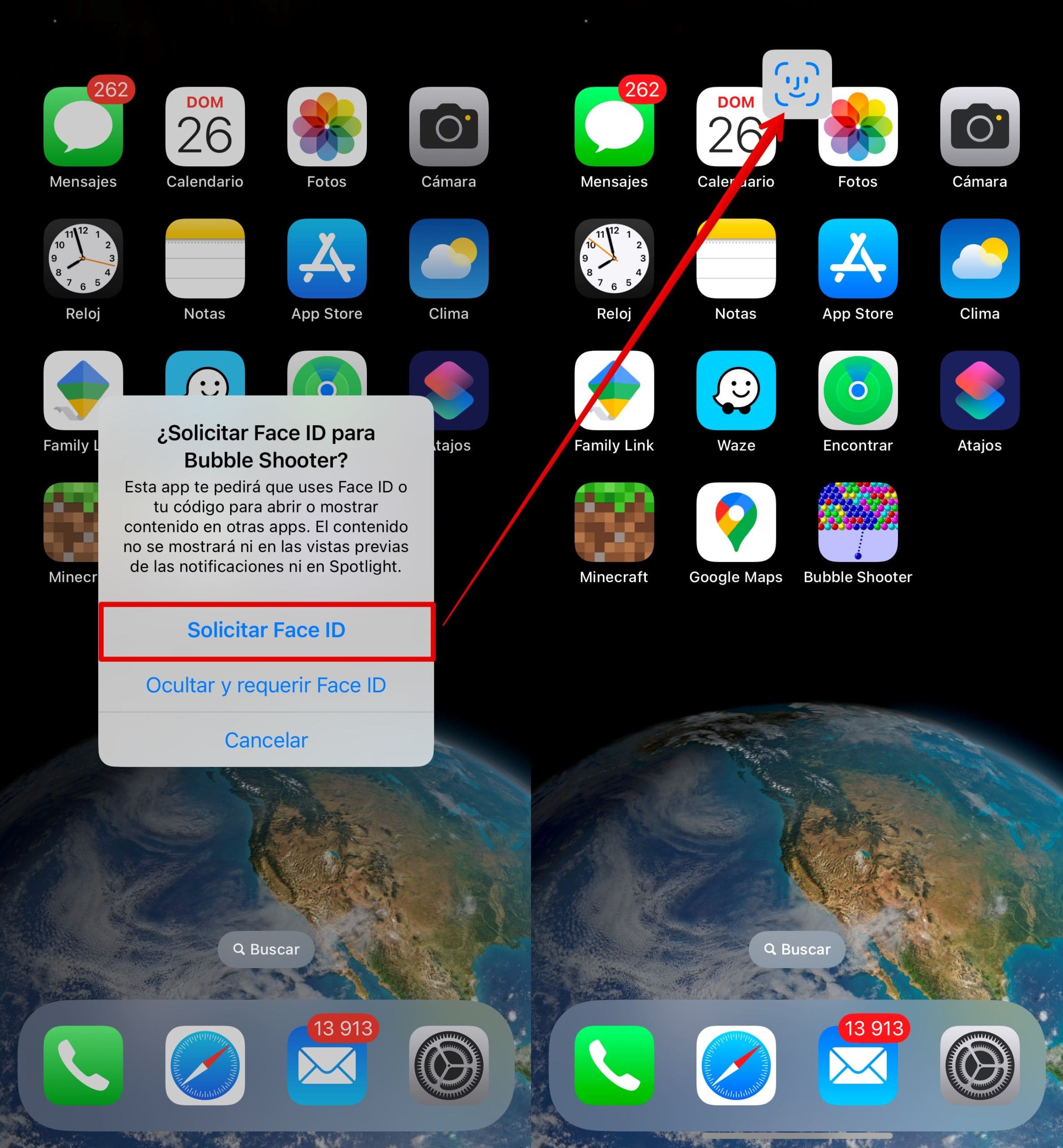 Select the required type of Face ID, Touch ID, or passcode lock and confirm