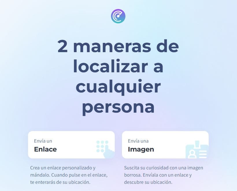 Página web de Scannero que muestra métodos para buscar ubicación por enlace e imagen.