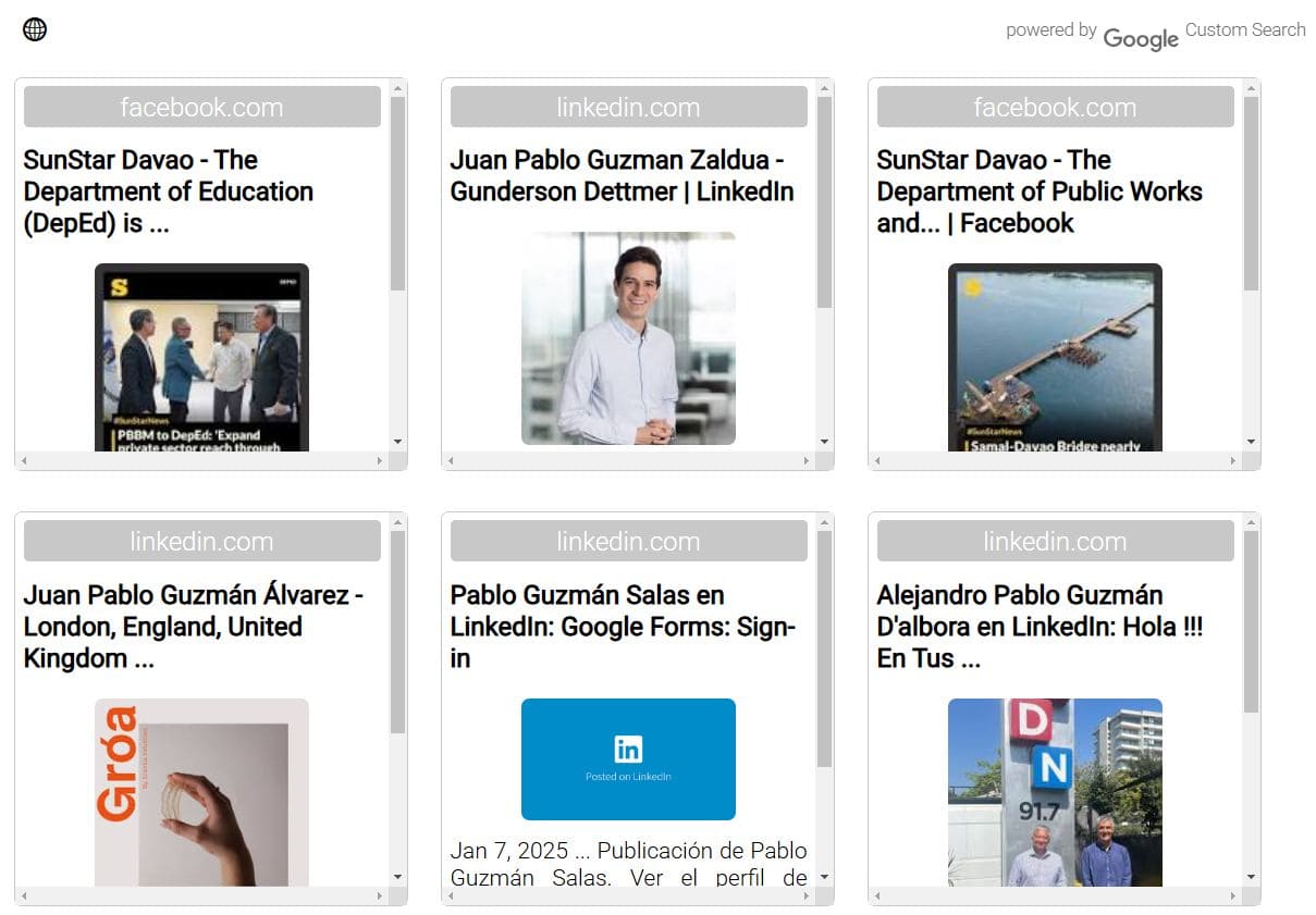 El buscador de personas Webmii muestra resultados con enlaces a otras plataformas de medios sociales