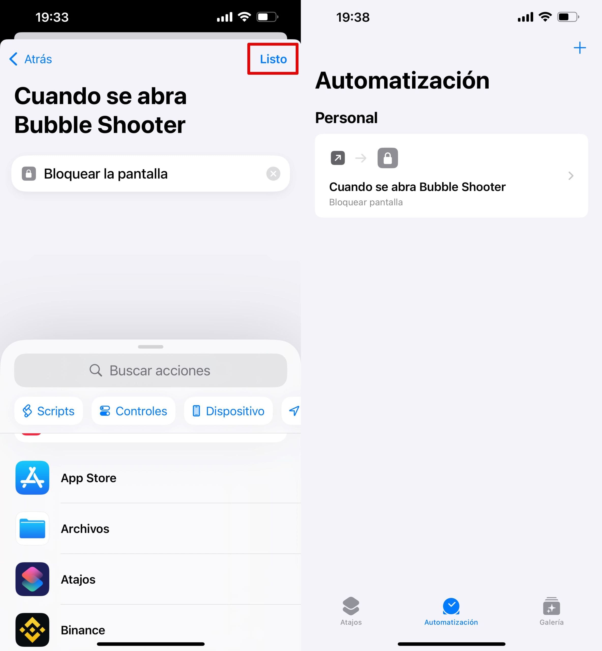 Finalice la configuración pulsando Hecho