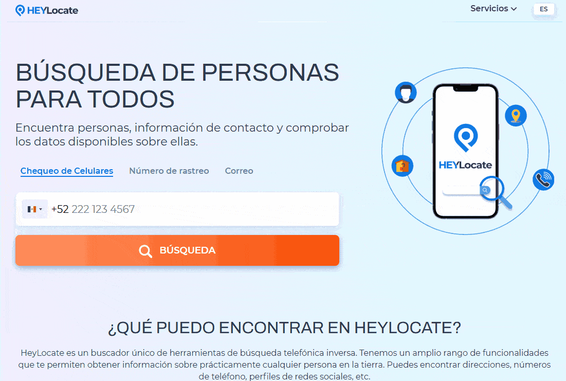 Introduce el número de teléfono en el campo de búsqueda y ve los resultados por número.