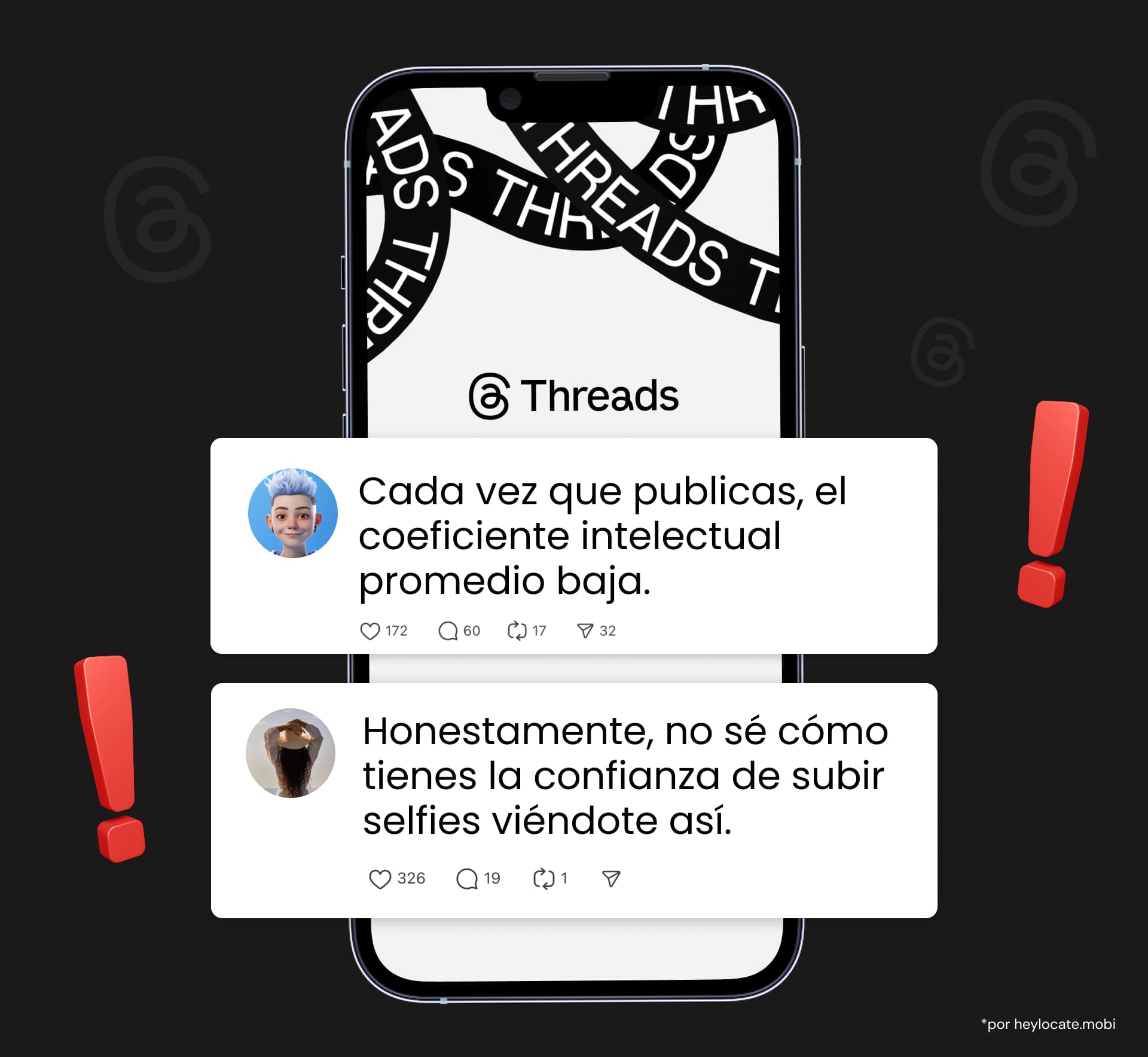 Ejemplos de comentarios negativos que pueden publicarse en la sección de comentarios.