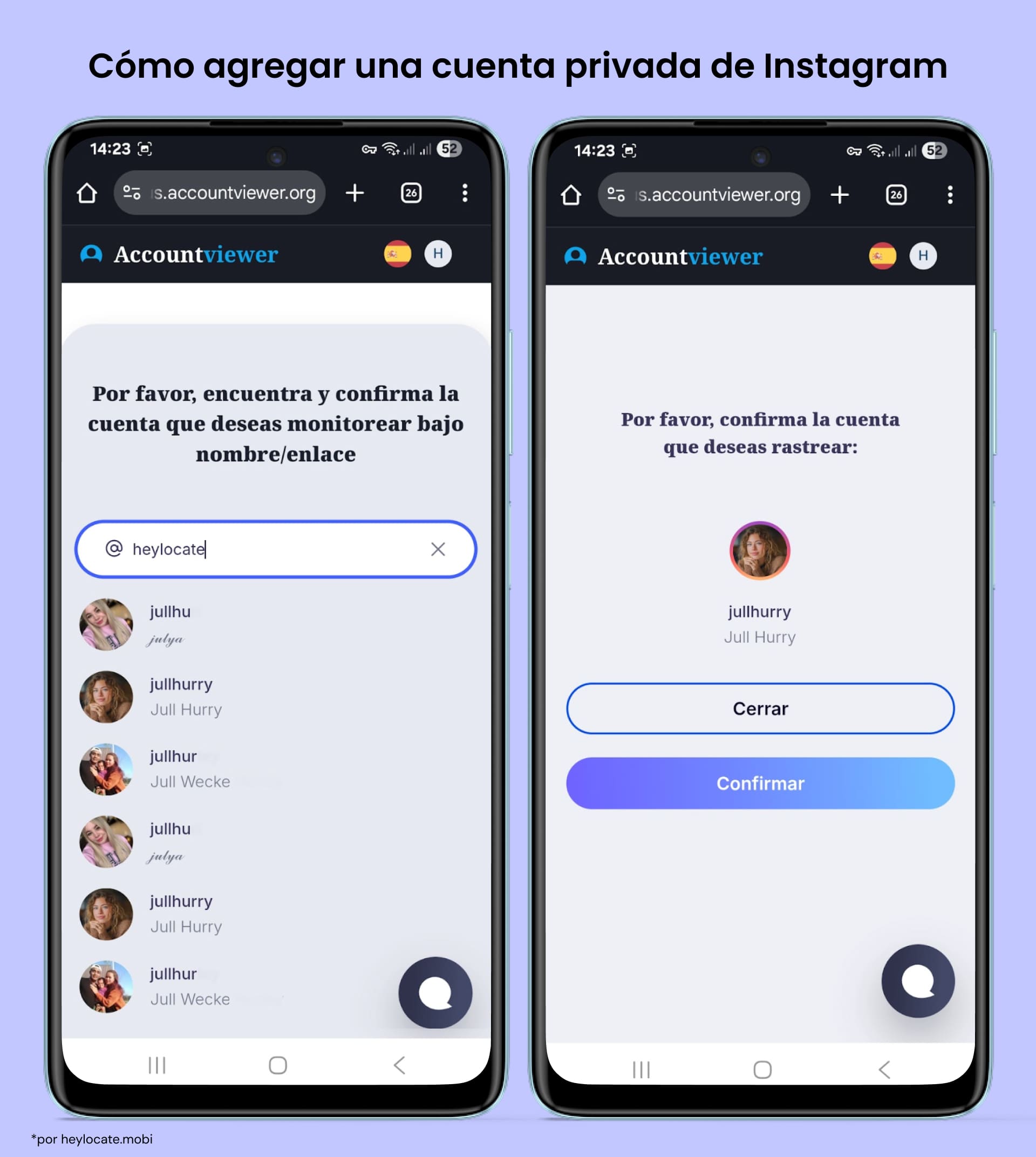 Ingresa el nombre de la cuenta, selecciona la requerida de la lista y haz clic en el botón Confirmar.
