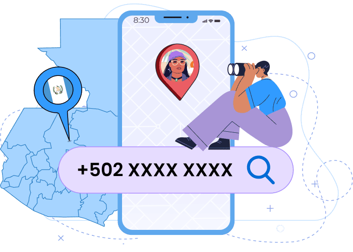 Rastreador de números de teléfono gratis en Guatemala que muestra la ubicación aproximada, la operadora, el tipo de número y la ciudad.