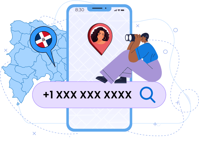 Rastreador de números de teléfono gratis en República Dominicana que muestra la ubicación aproximada, la operadora, el tipo de número y la ciudad.