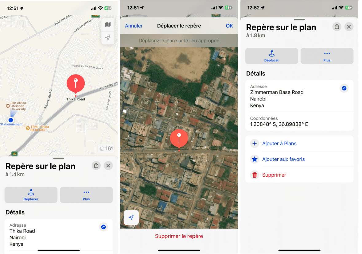 Comment déplacer ou modifier une goutte d'eau sur Apple Maps
