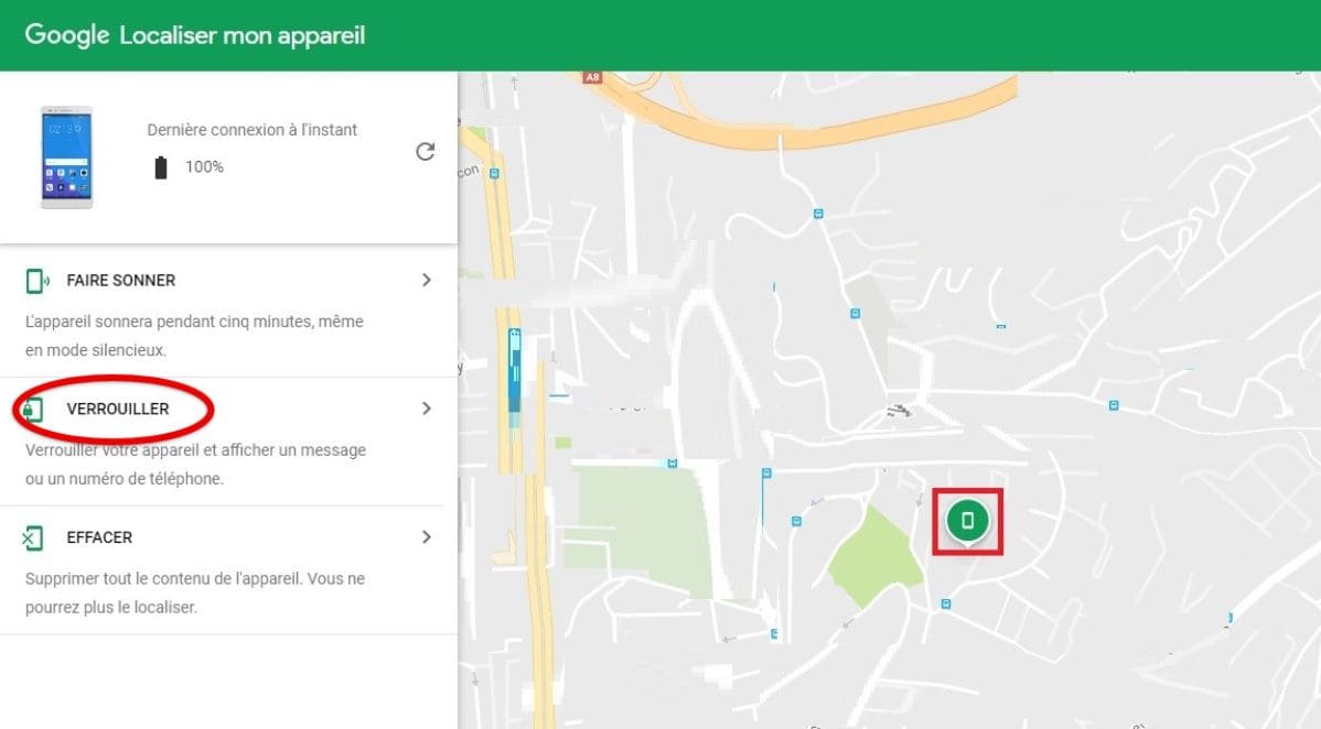 Verrouiller votre téléphone Motorola avec Google Localiser
