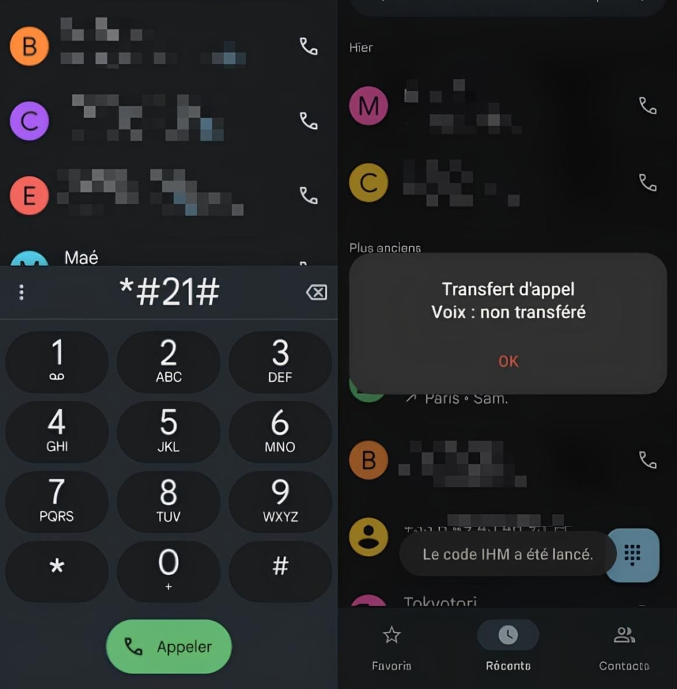 Image de l’essai d’un code spécial