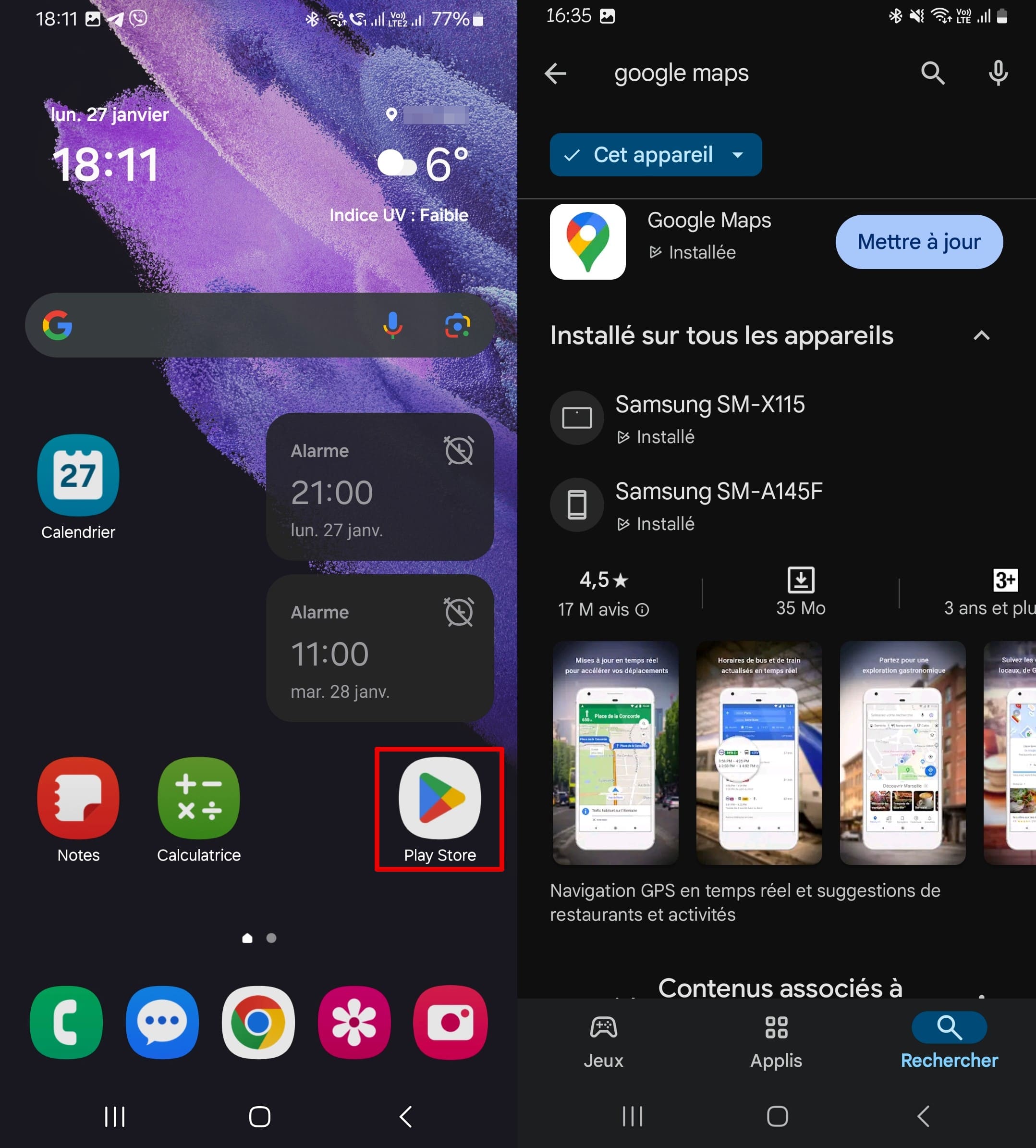 Ouvrez le Play Store et trouvez l'application Google Maps