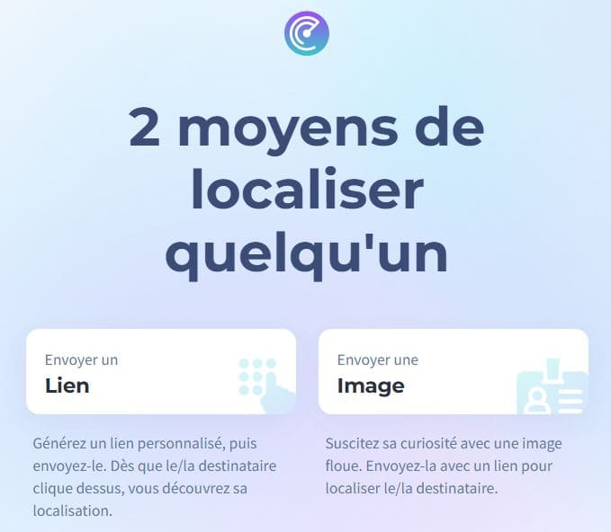 Site internet de Scannero affichant des méthodes de localisation par lien et par image.