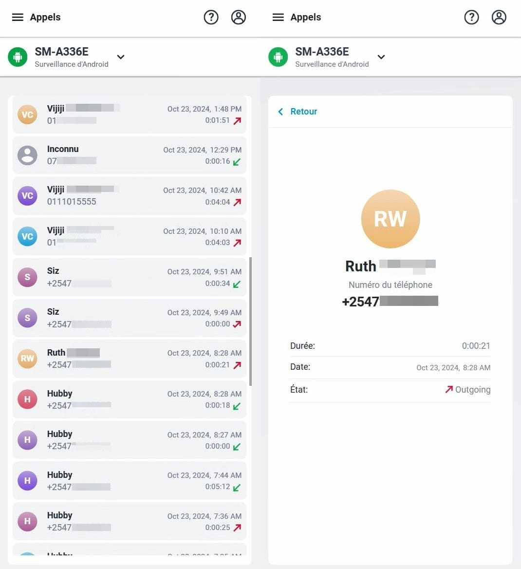 Accès à l’historique du journal d’appels d’un contact sur WhatsApp