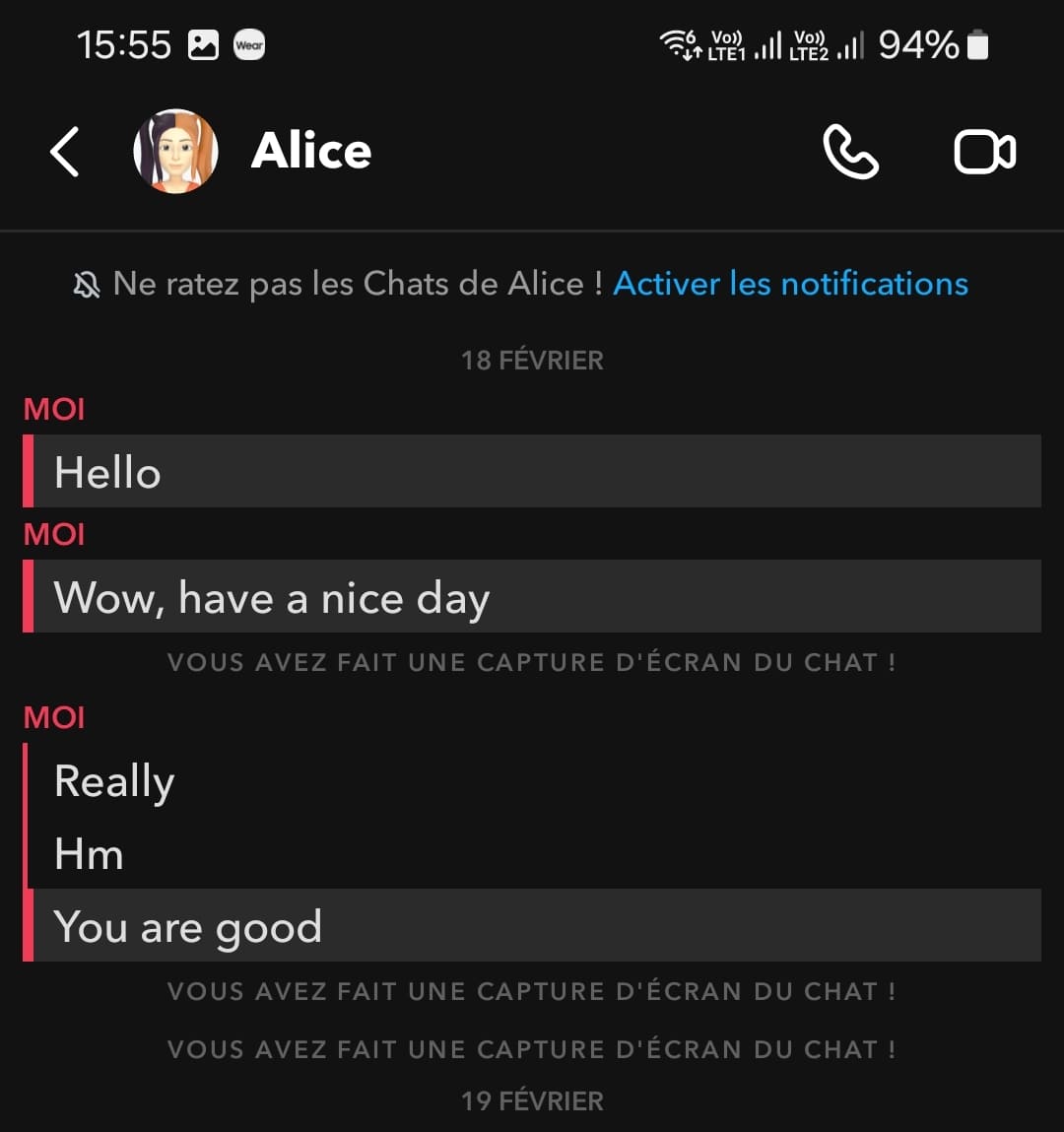 Cliquez sur le message désiré pour le sauvegarder.