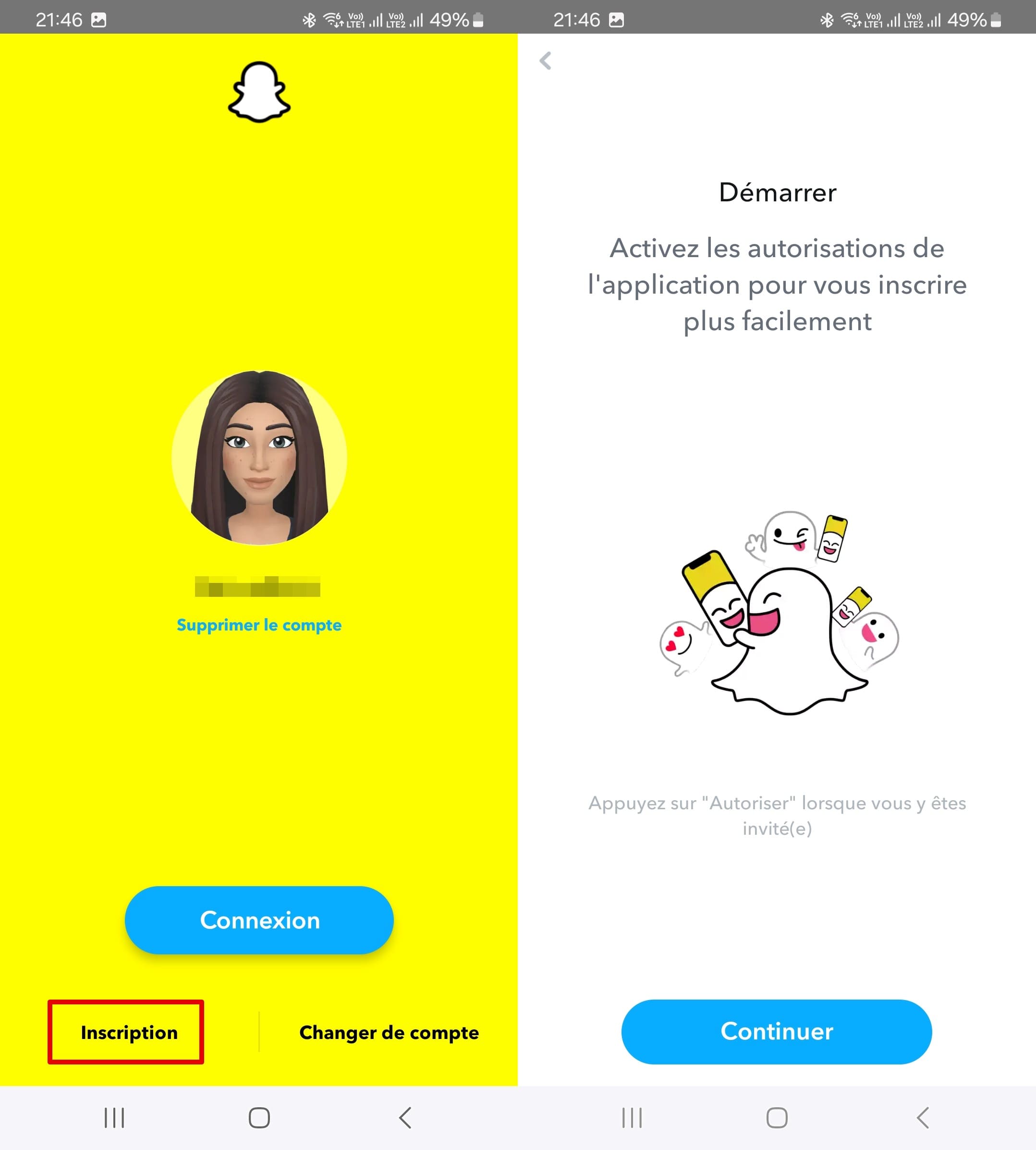 Cliquez sur Inscription et entrez toutes les informations nécessaires pour vous créer un compte.