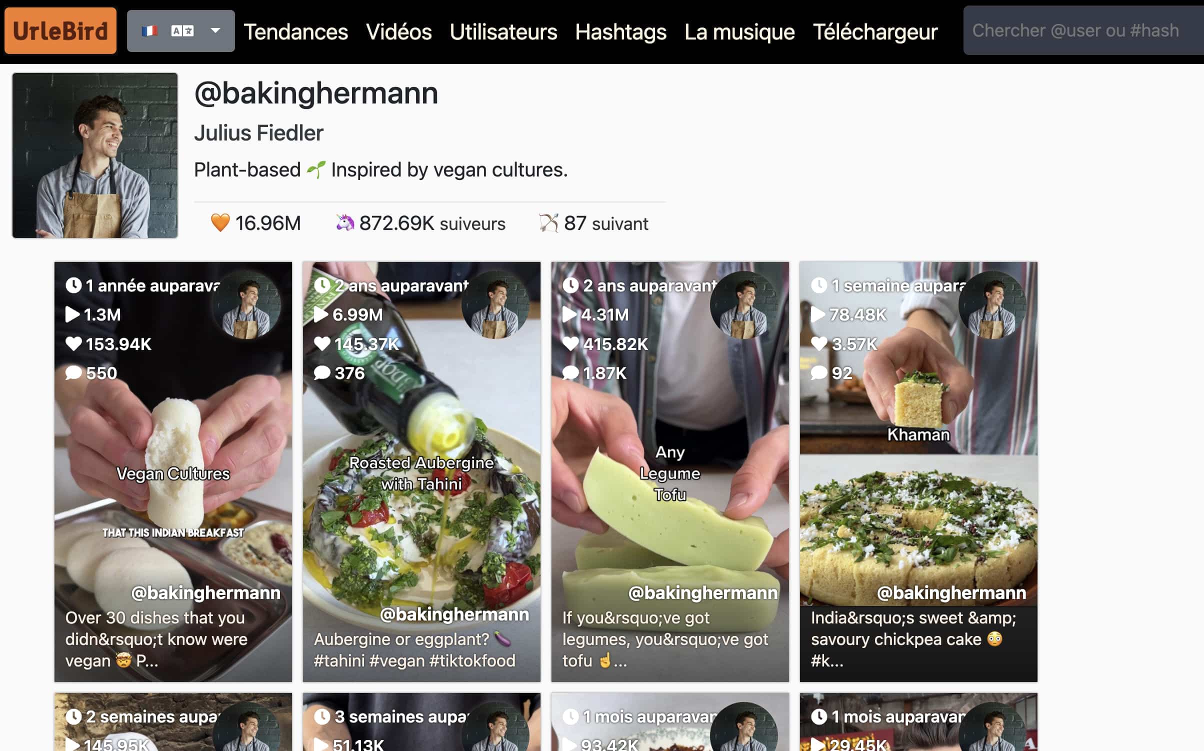 Entrez un nom ou un surnom dans la barre de recherche pour obtenir la vidéo et le compte de la personne.