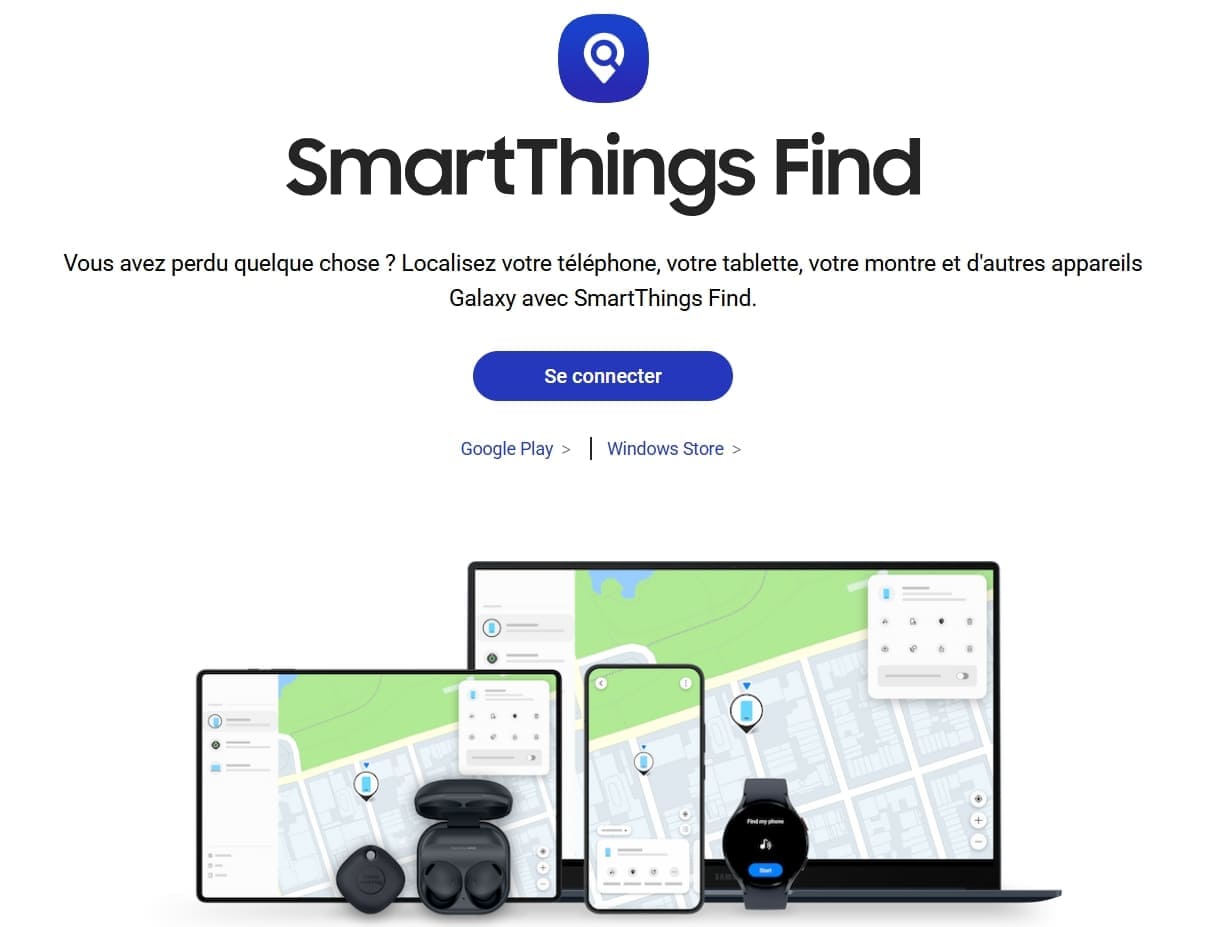 Commençons avec Samsung et son option SmartThings Find. D’ailleurs, avec cet appareil vous pouvez localiser n’importe quel appareil de la marque.