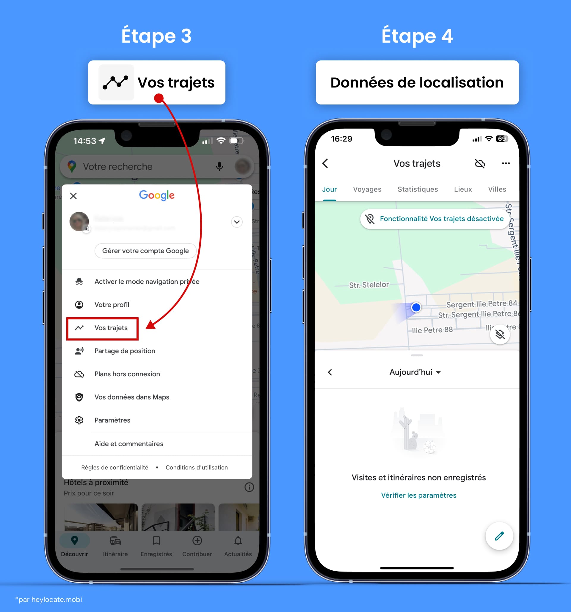 Ouvrez l'option « Vos trajets » de Google Maps, choisissez le jour et l'heure souhaités et vérifiez la carte avec l'emplacement actuel.
