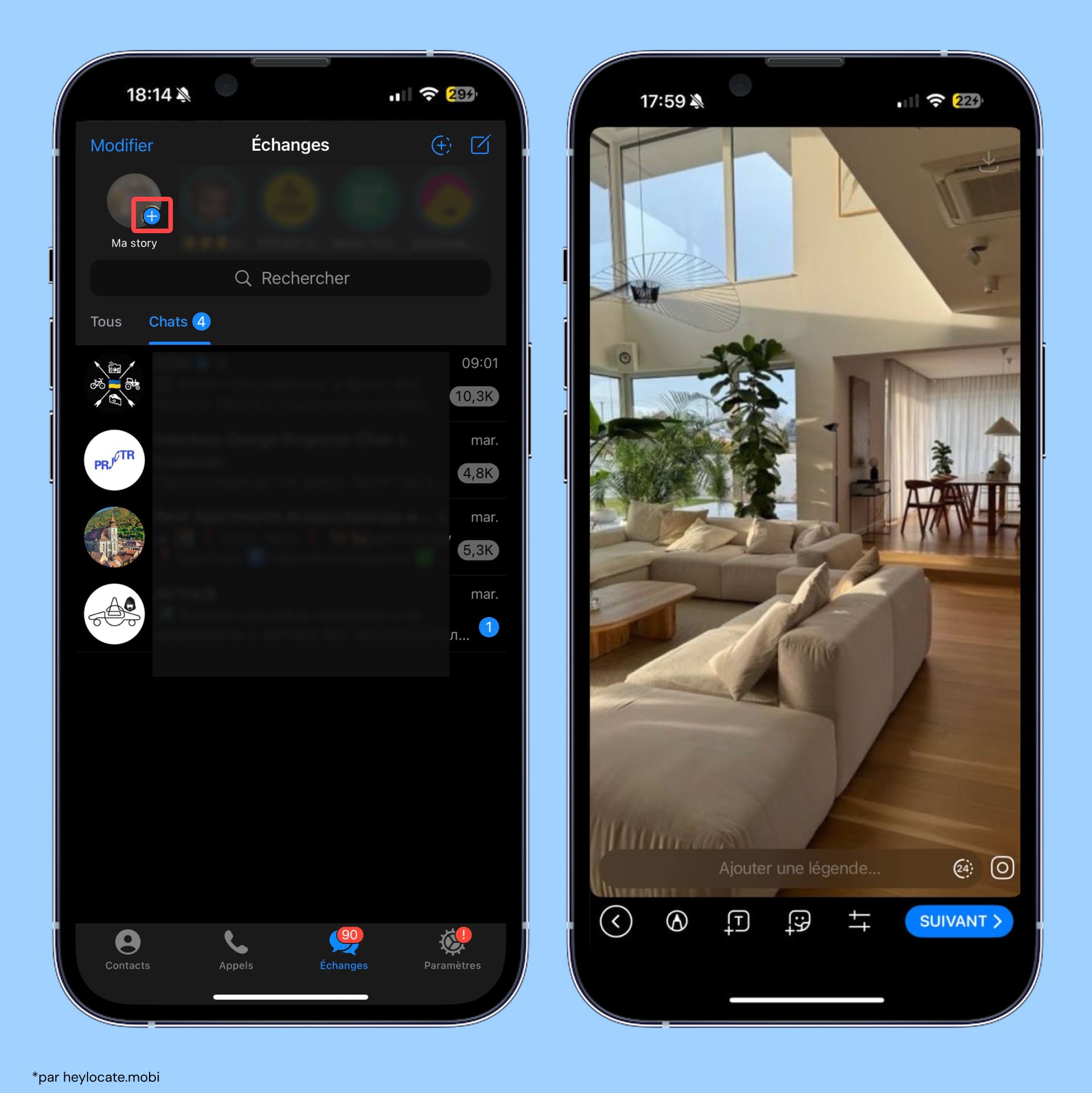 Partager une Story sur Telegram.