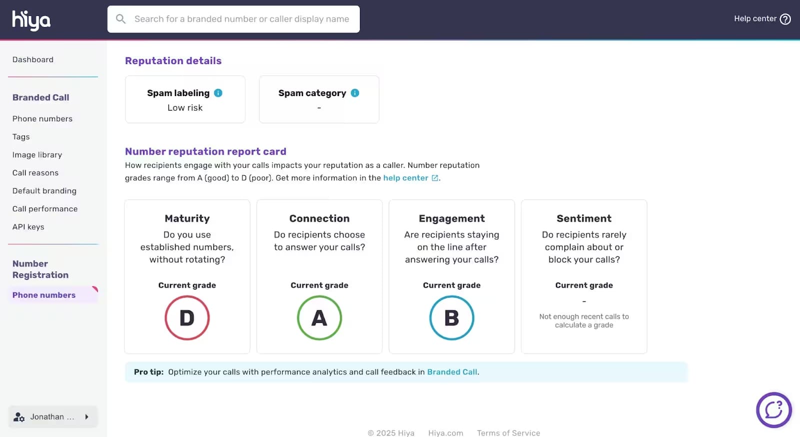 Évalue la réputation d’un numéro selon divers facteurs pour identifier le spam.