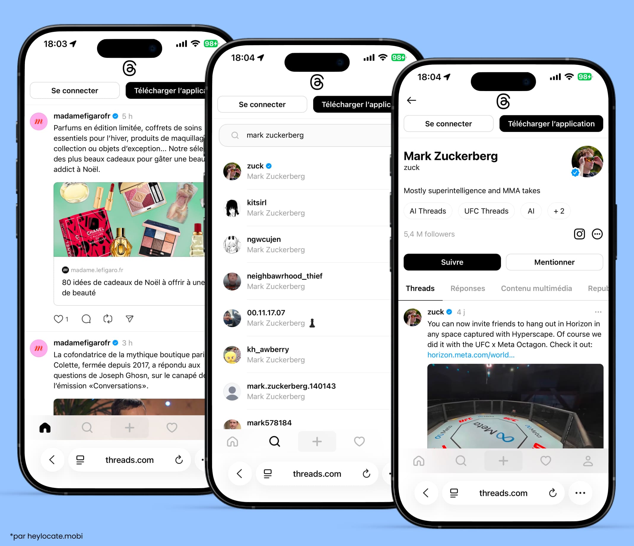Rechercher et consulter des pages publiques sur Threads.