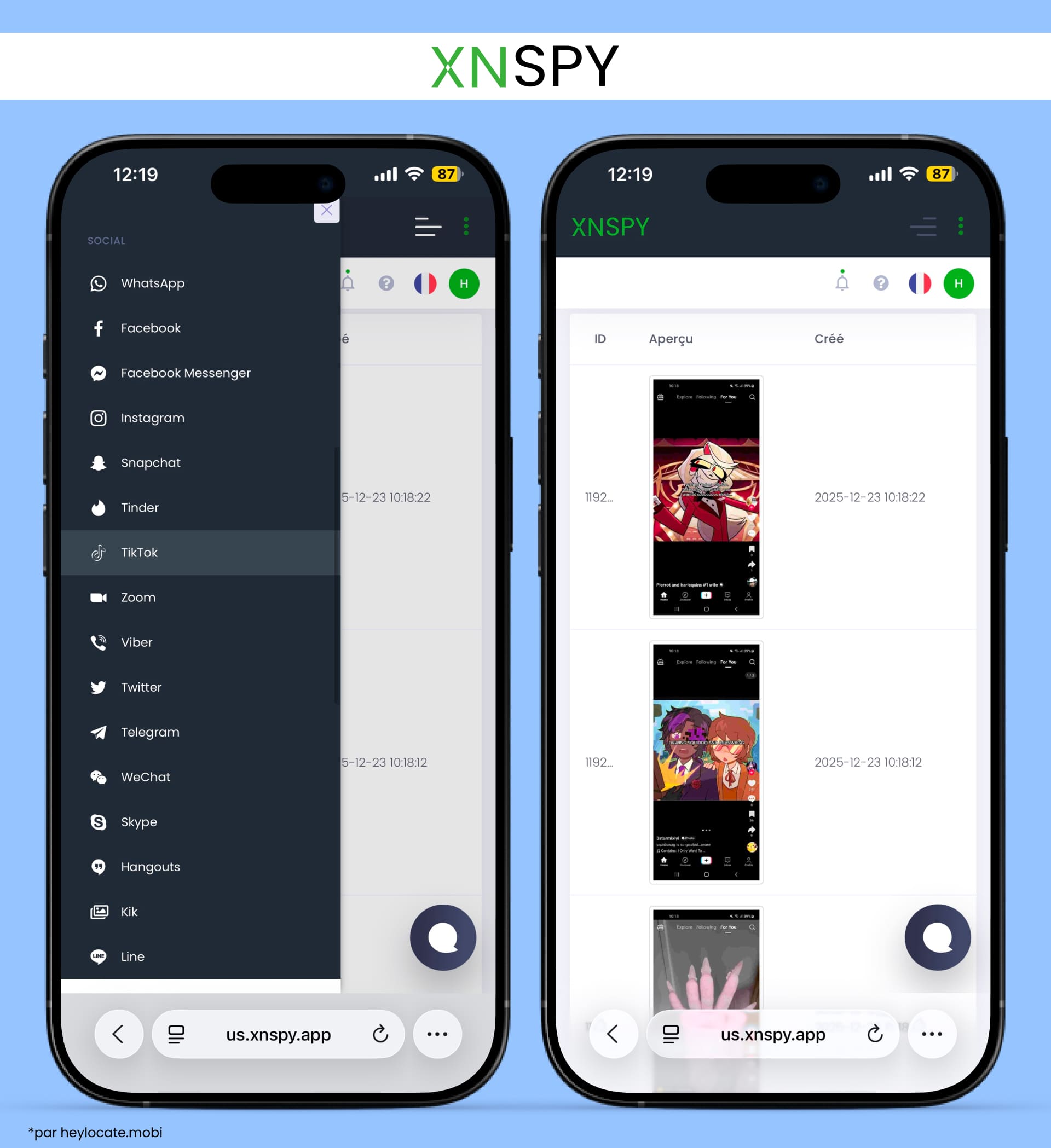 Consultation de l’activité sur TikTok, avec des exemples de captures d’écran des vues de vidéos.