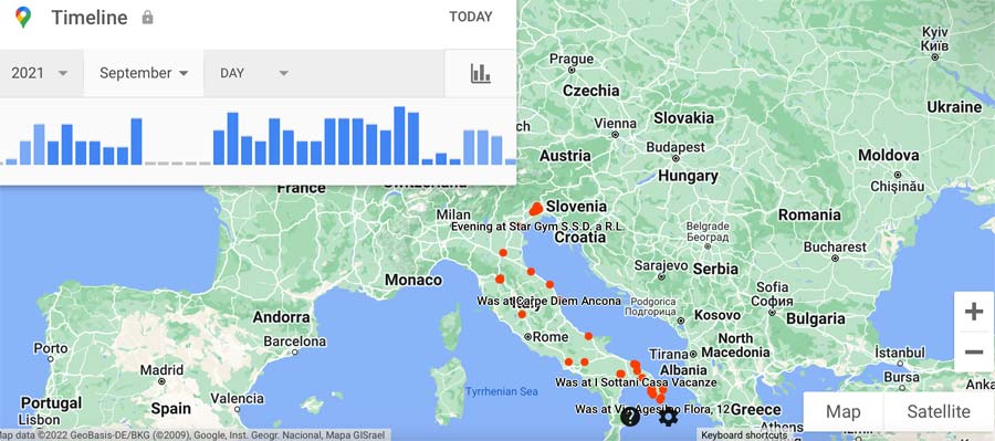 Come impostare il periodo della cronologia delle posizioni in google maps