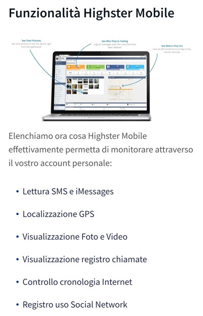 screenshot mobile dell'app Highster Mobile per la localizzazione dei numeri di telefono di famiglia 