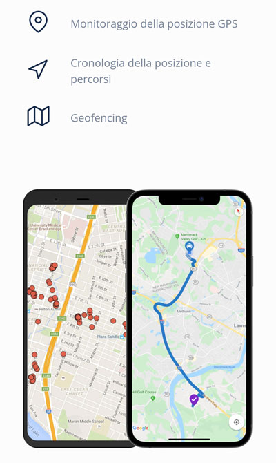 screenshot dell'applicazione LetMeSpy per la localizzazione GPS dei numeri di telefono